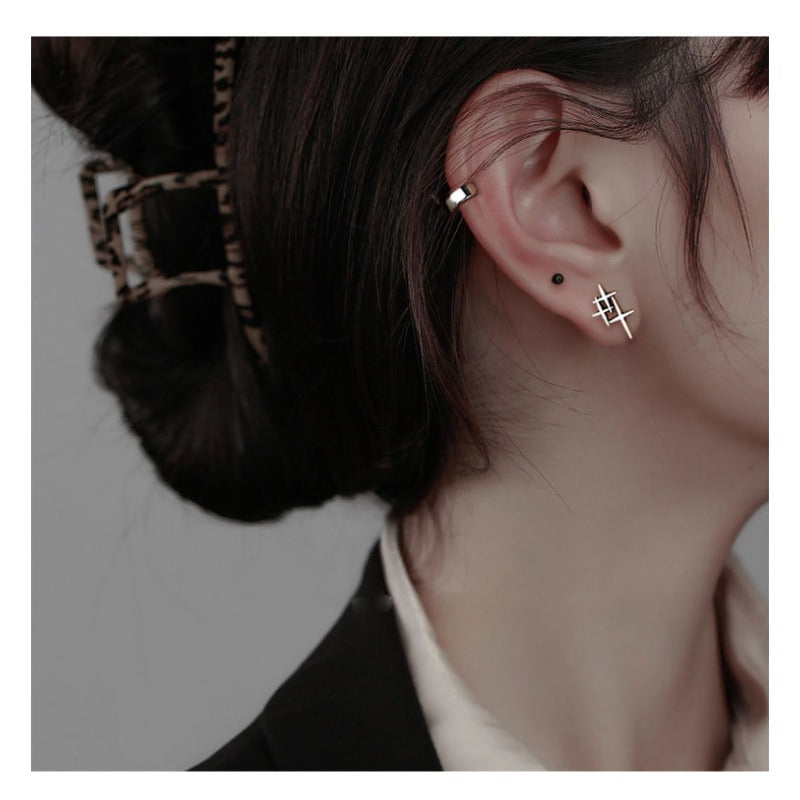 Wholesale 925 Silver Retro Star Earrings