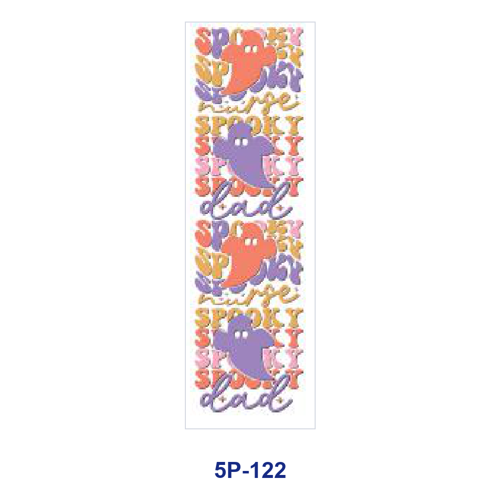Wholesale 2/ 8/ 16pcs Spooky Ghost Text Print Pen and Bookmark Stickers UV DTF Wraps OLY Exclusive