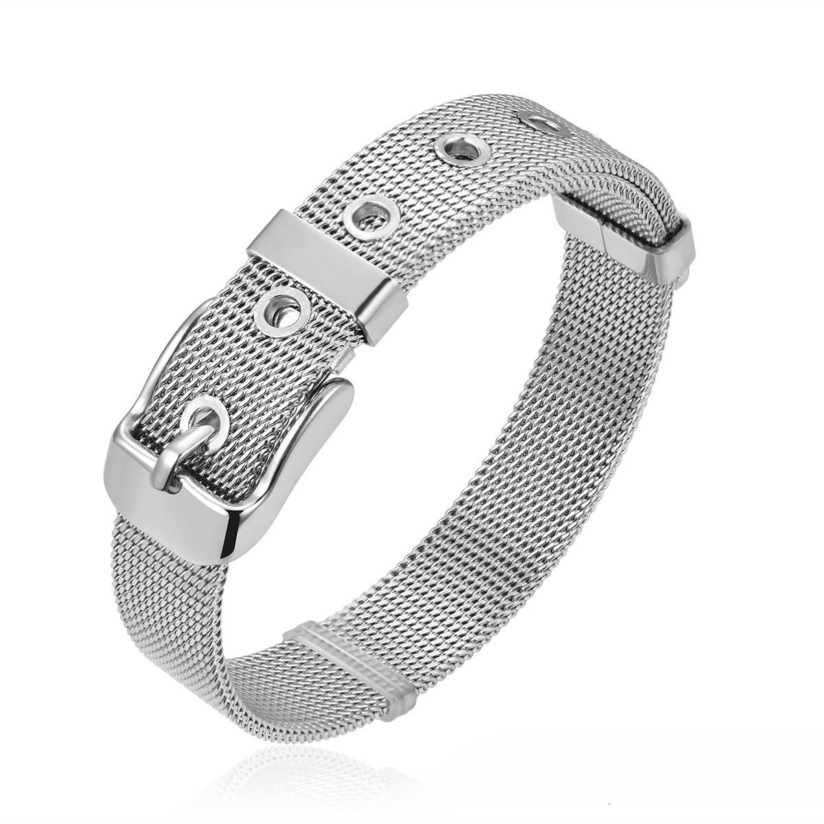 Wholesale Stainless Steel Adjustable Titanium Steel Woven Mesh Belt Bracelet