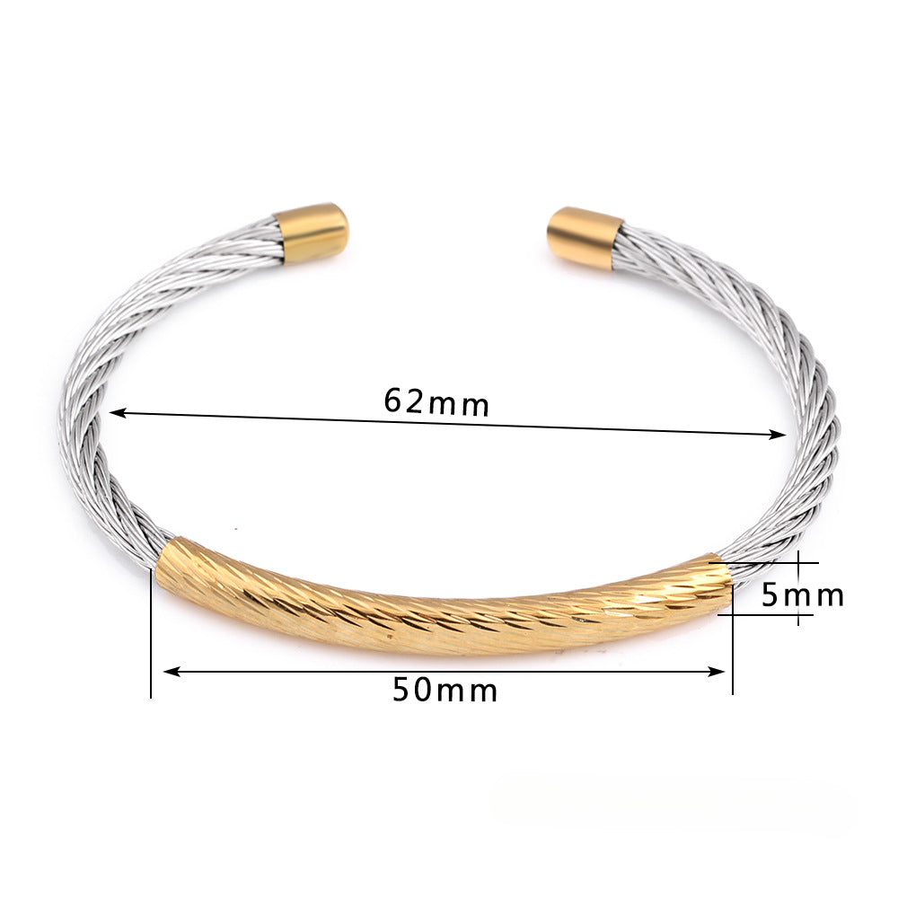 Wholesale Stainless Steel Gold-plated Dual Color Bracelets