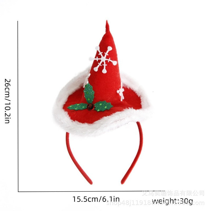Wholesale Christmas Elf Hat Children's Adult Party Cartoon Santa Claus Snowflake Hat Headband