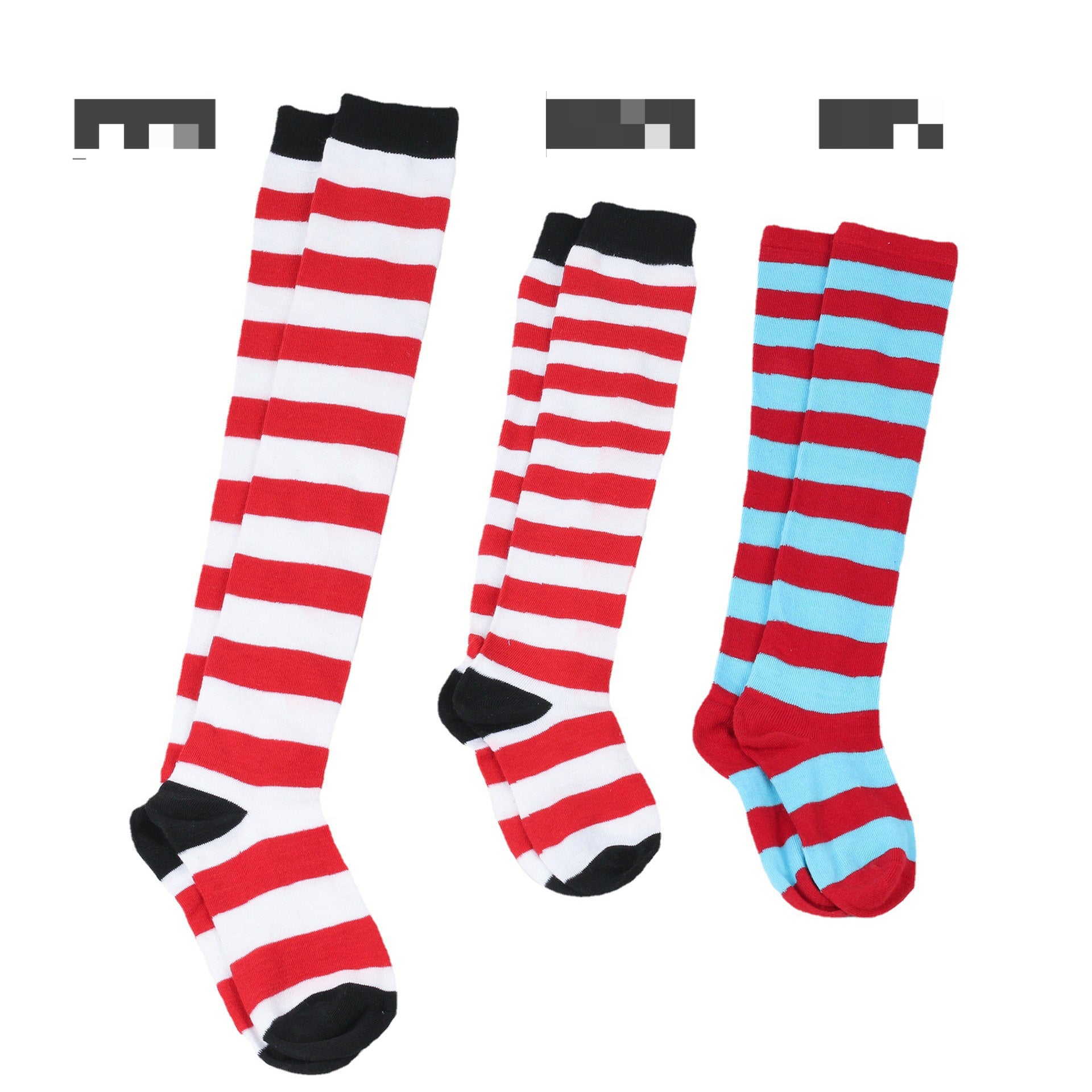 Wholesale Children's Christmas Knitted Striped Over-the-Knee Socks