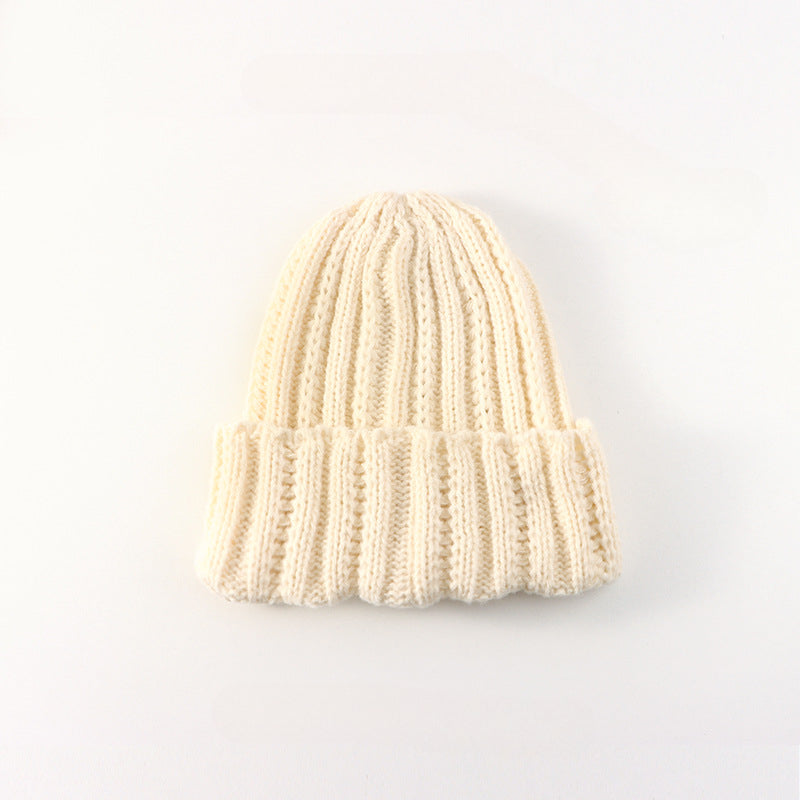 Wholesale 2023 Autumn and Winter Solid Color Knitted Hat Thick Thread Acrylic Wool Hat