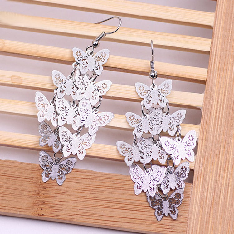 Wholesale Fashionable Temperament Butterfly Colorful Small Nine Pieces of Earrings