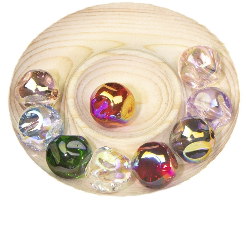 Wholesale 10pcs Fig Transparent Colorful Electroplated Beads