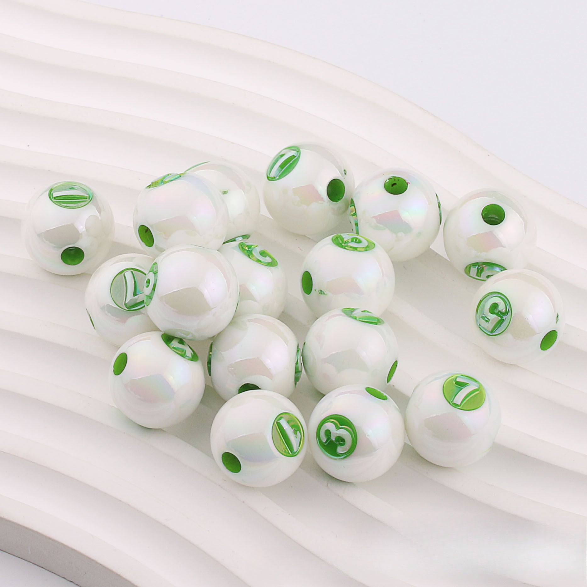 Wholesale 50pcs Mapei Color Digital UV Plating Color Straight Hole DIY Beads