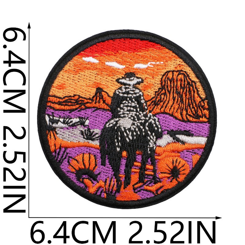 Wholesale Brown Western Embroidered Clothing Patches