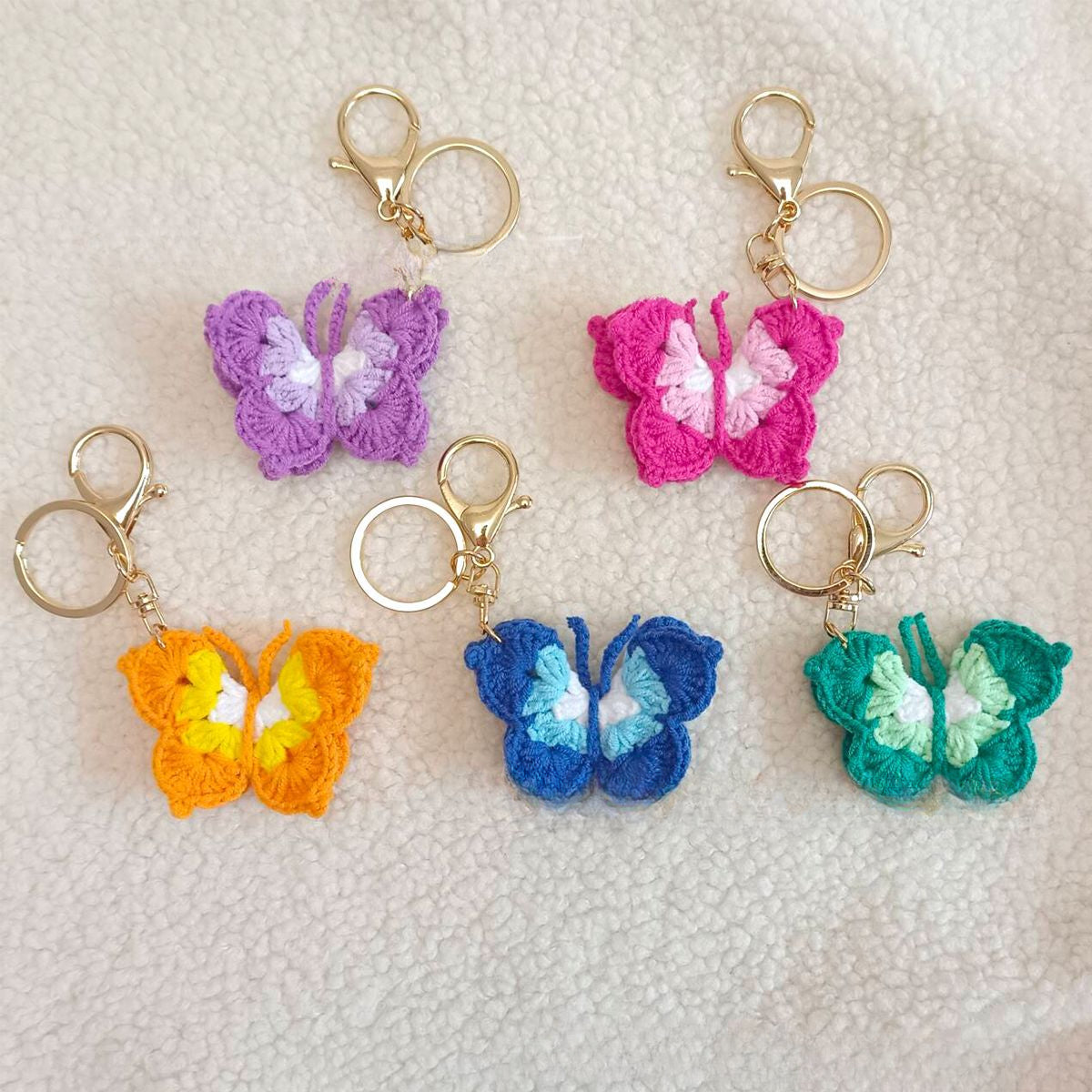 Wholesale Creative  Four-line Crocheted Butterfly  Accessory PendantKeychain