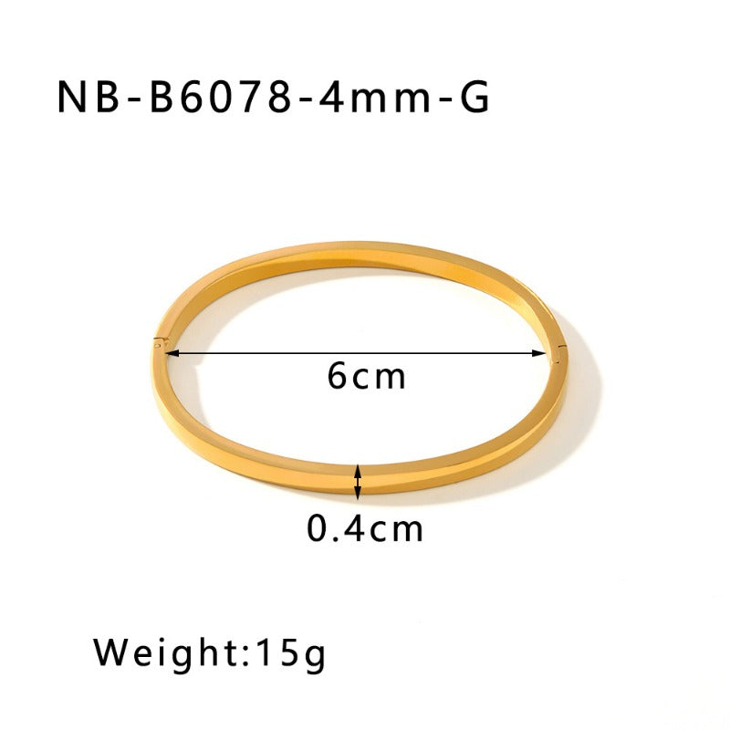 Wholesale Fashion Simple Vacuum Gold-plated Spherical Buckle Hand-polished Simple High-grade Plain Ring Bracelet