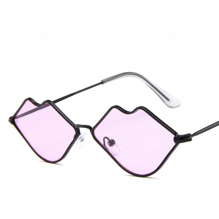 Wholesale PC Small Frame Metal Lips Sunglasses