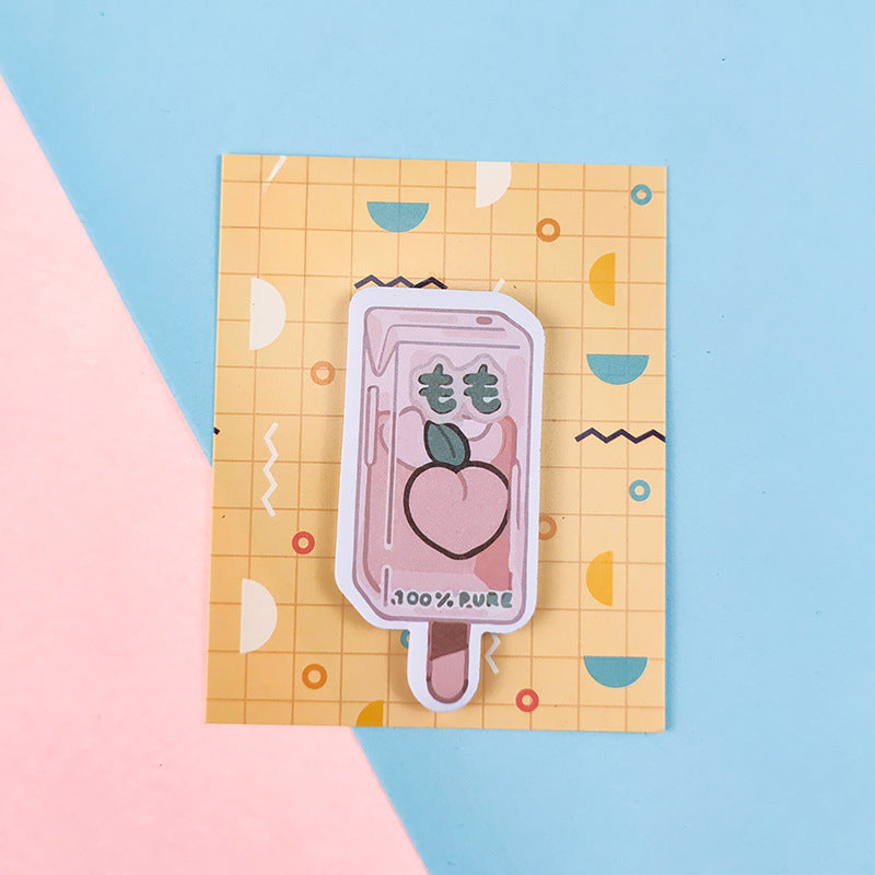 Wholesale  10 PCS creative cartoon super sticky fruit popsicle sticky notes