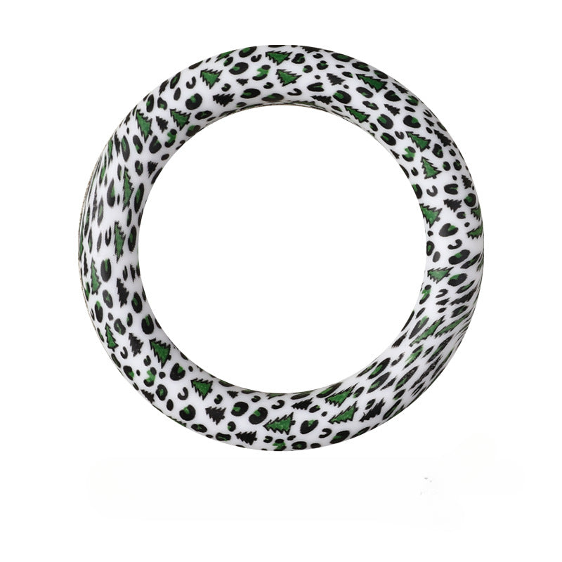 Wholesale 20pcs Silicone Bead Ring Keychain Beaded Jewelry Children DIY Handmade Silicone Bracelet