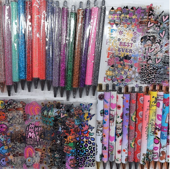 Wholesale Random Stickers 20/50/100pcs UV DTF Wraps & Cartoon Random Styles Pen Stickers for Crafts