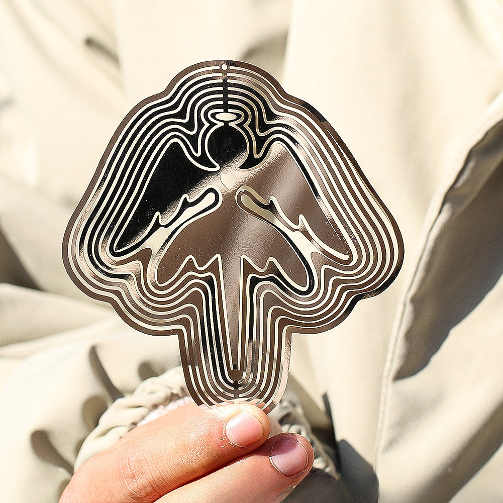 Wholesale 3D Angel Fairy Stainless Steel Rotating Wind Chime