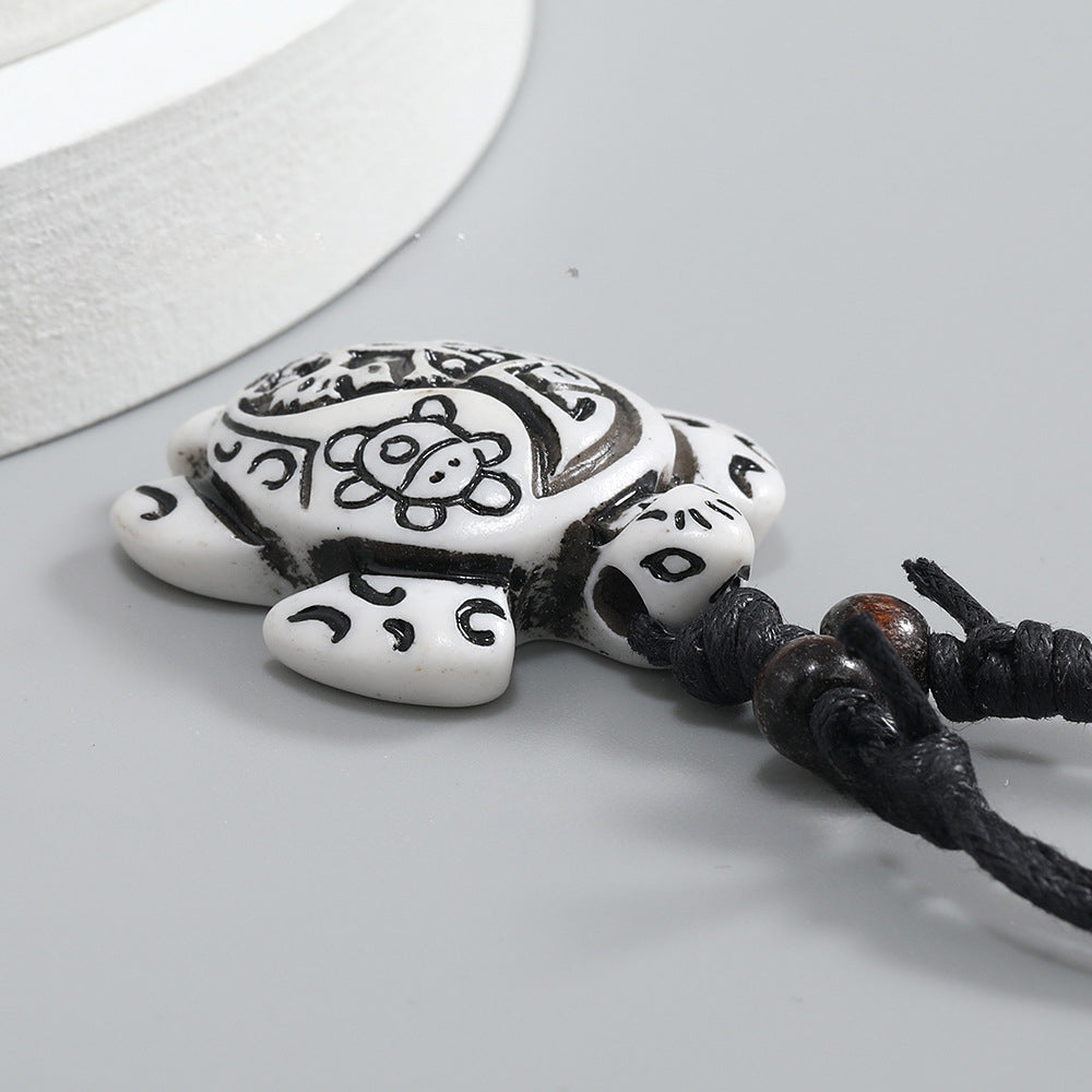 Wholesale male retractable wax wire resin creative turtle pendant