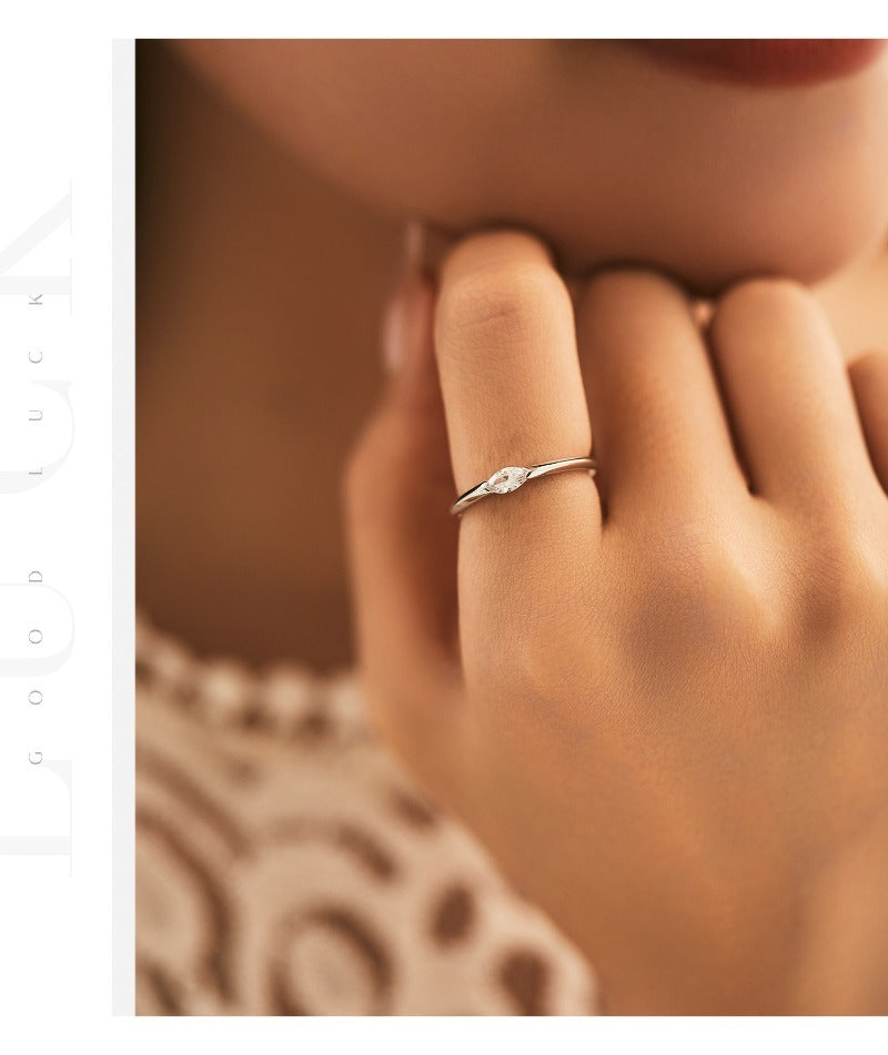 Wholesale S925 Sterling Silver Tinfoil Irregular Cross-line Textured Ring