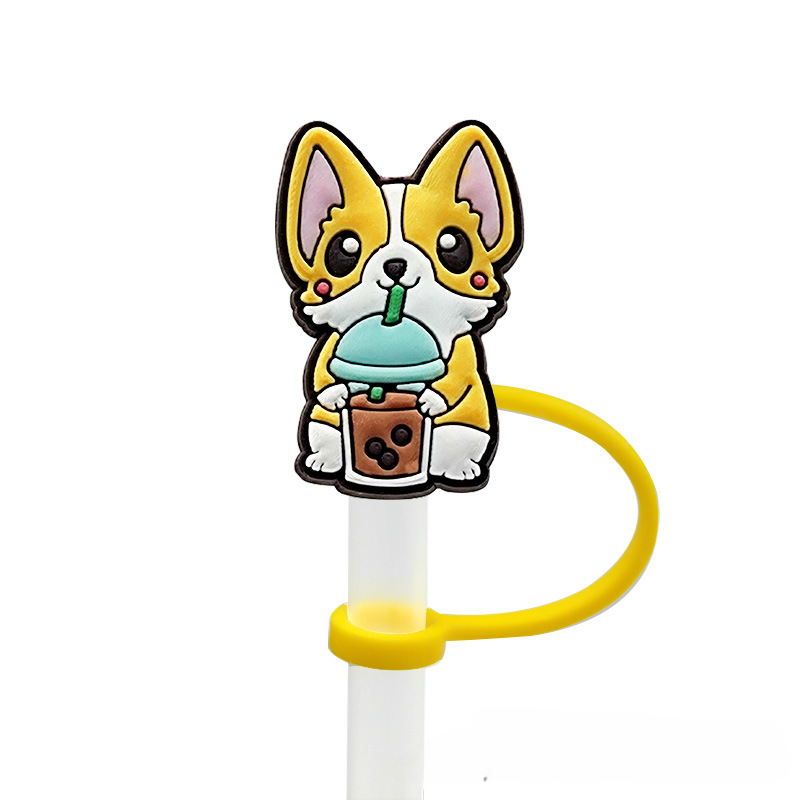 Wholesale 10PCS Cartoon Beverage Silicone Straw Tube Cap