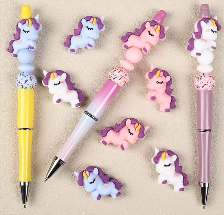 Wholesale 20pcs 3D Santa Claus Back To School Series DIY Creative Ballpoint Pen Fashion Beads