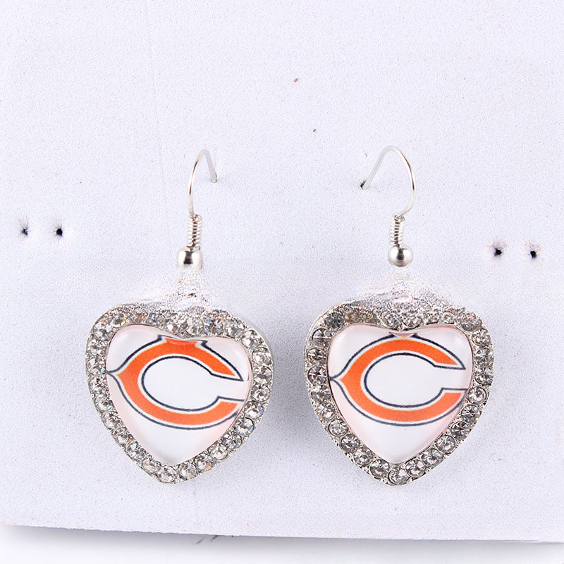 Wholesale Diamond Peach Dot  Logo Earrings