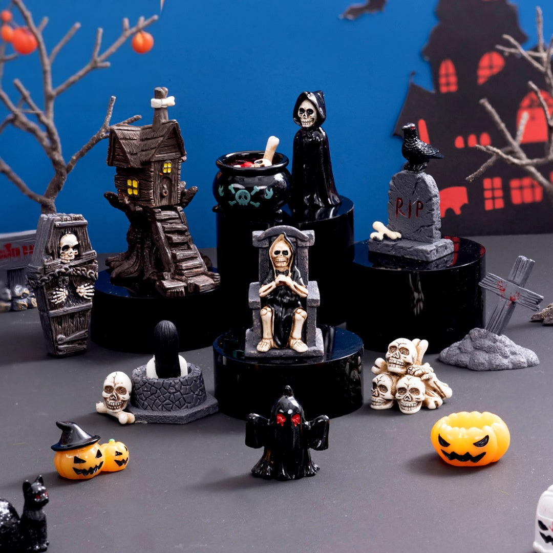 Wholesale Resin  Skull Mummy Figurine European Style Desk Ornament Everyday Use Gift Resale