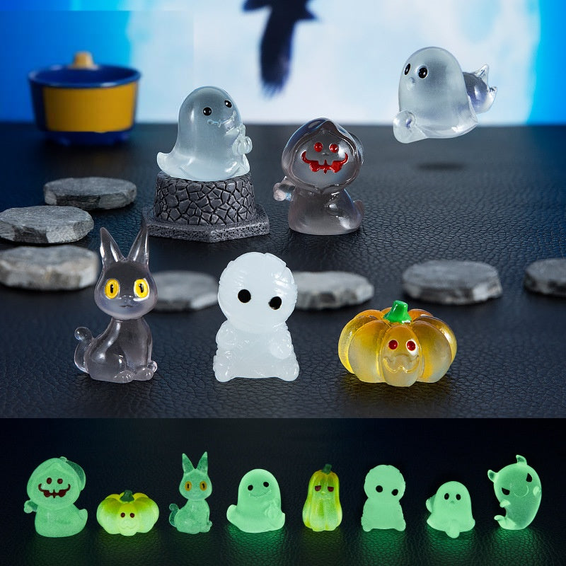 Wholesale Resin  Luminous Ghost Pumpkin Desktop Figurine Decoration for Gift Resale