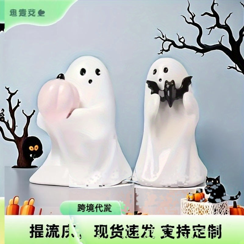 Wholesale  Ghost Pen Holder with Bat and Pumpkin Resin Home Decor
