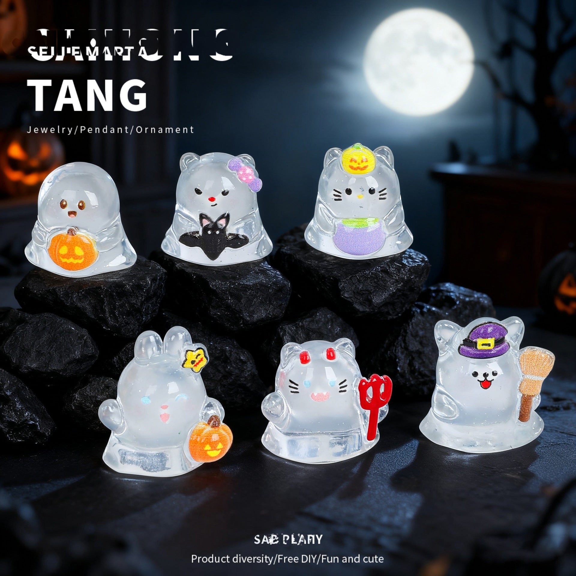 Wholesale  Transparent Cute Cartoon Elf Resin Figurine DIY Craft Accessory For Micro Landscape Decor