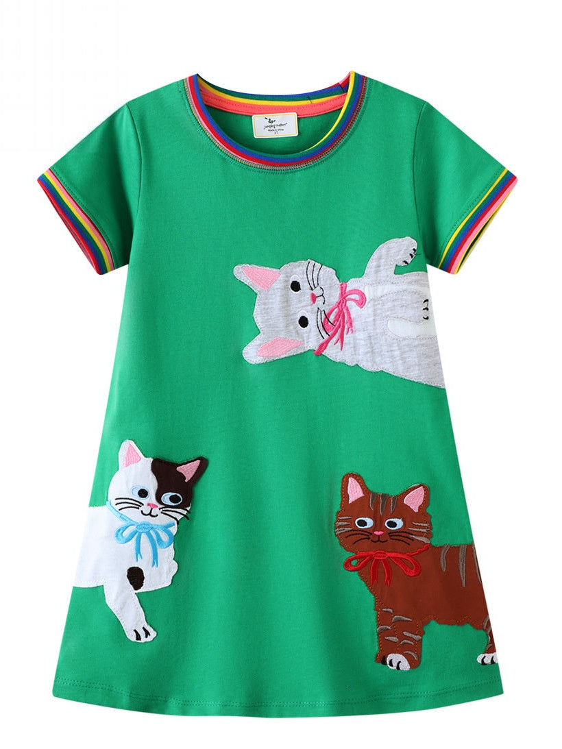 Wholesale Chic Boutique Girls 3 8 Years Summer Cotton Princess Dress Short Sleeve European Style