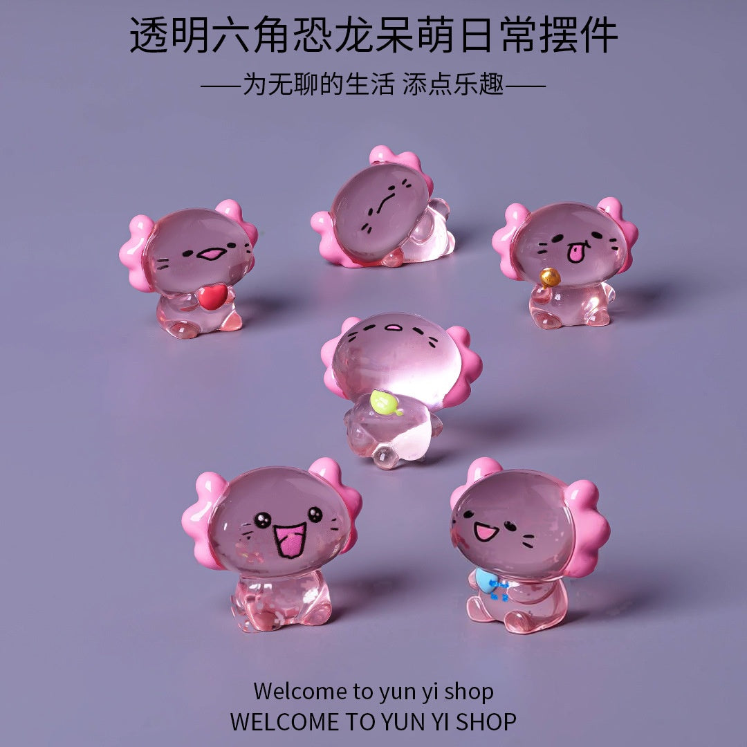 Wholesale Resin Cartoon Cute Transparent Hexagon Dragon Ornament Home Decor Gift Resale