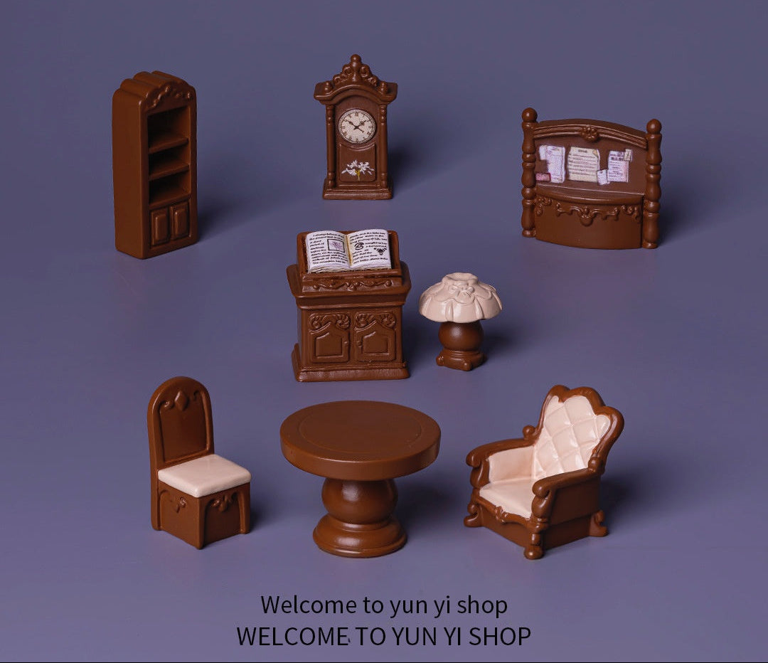 Wholesale European Classic Library Resin Figurine Miniature Desk Decor Creative DIY Car Dashboard Ornament Chic Gift For Resale