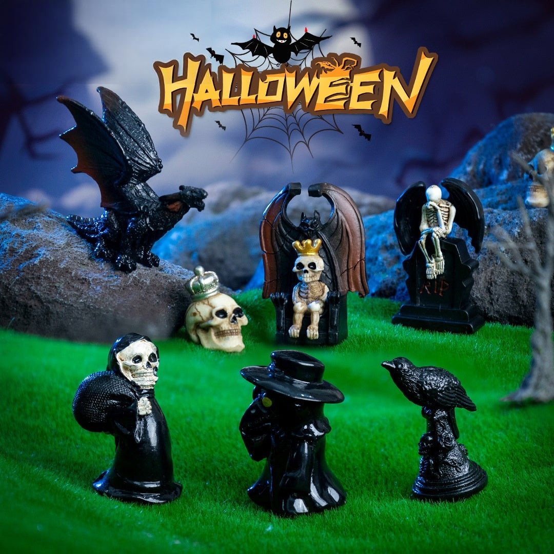 Wholesale Resin  Skeleton Bat Figurine Ornament Home Decor Party Favor
