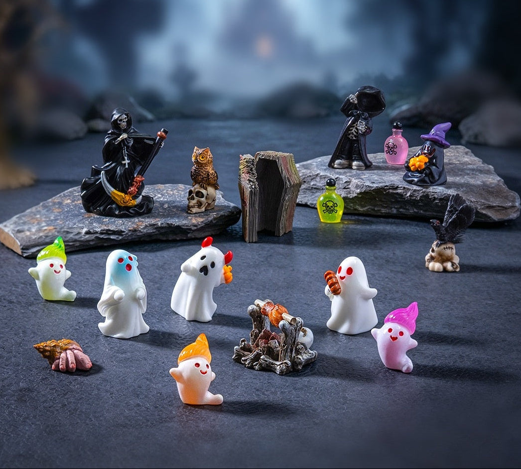 Wholesale  Ghost Grim Reaper Cartoon Resin Miniature Ornament Pendant DIY Decorative Accent