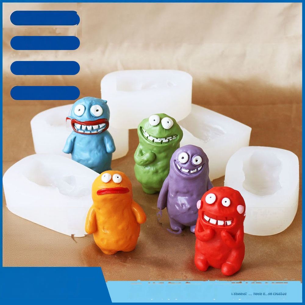 Wholesale Silicone Mold Ugly Cute Mud Monster Shape for DIY Cake Candle Chocolate