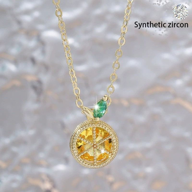 Wholesale Fresh Fruit Pendant Necklace Copper Electroplated Adjustable Chain Jewelry Accessory