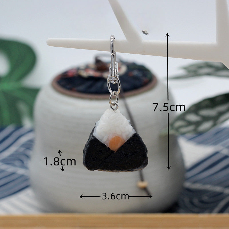 Wholesale PVC Simulation Food Japanese Salmon Sushi Keychain