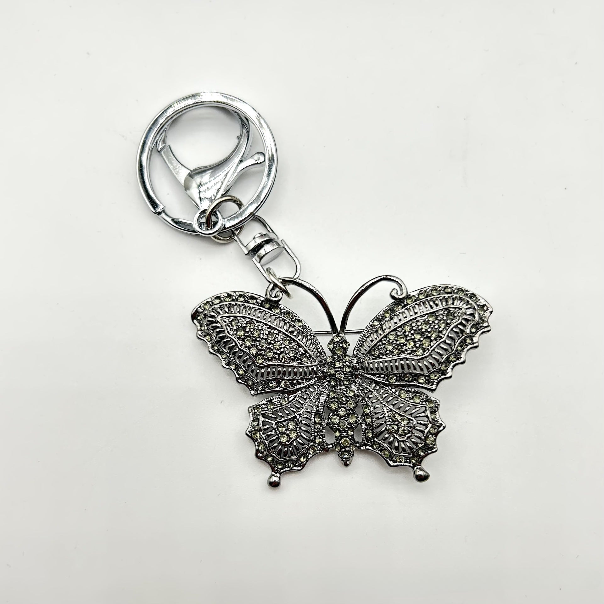 Wholesale Zinc Alloy Rhinestone Butterfly Keychain