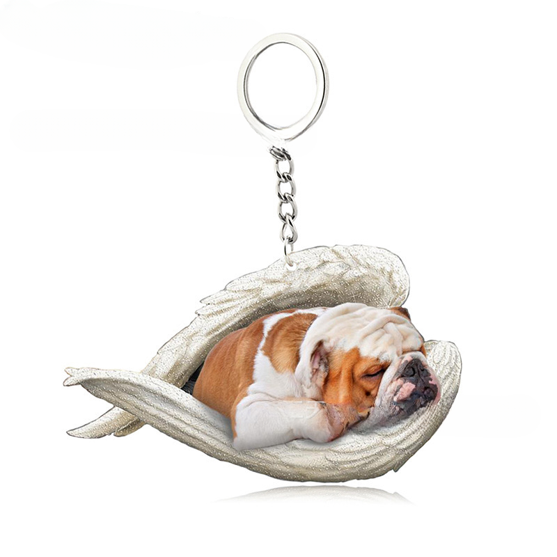 Wholesale Acrylic Love Angel Pendant Keychain