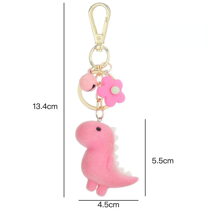 Wholesale Cartoon Dinosaur Flocked 3D Keychains