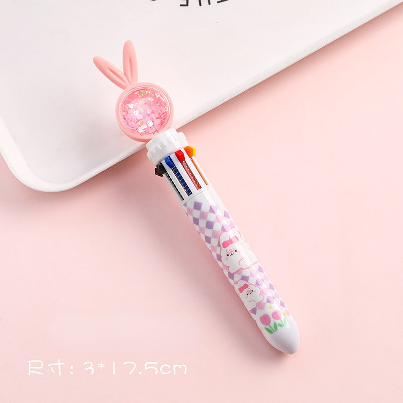 Wholesale Sequin Rabbit Ten Colors Plastic Ballpoint Pen