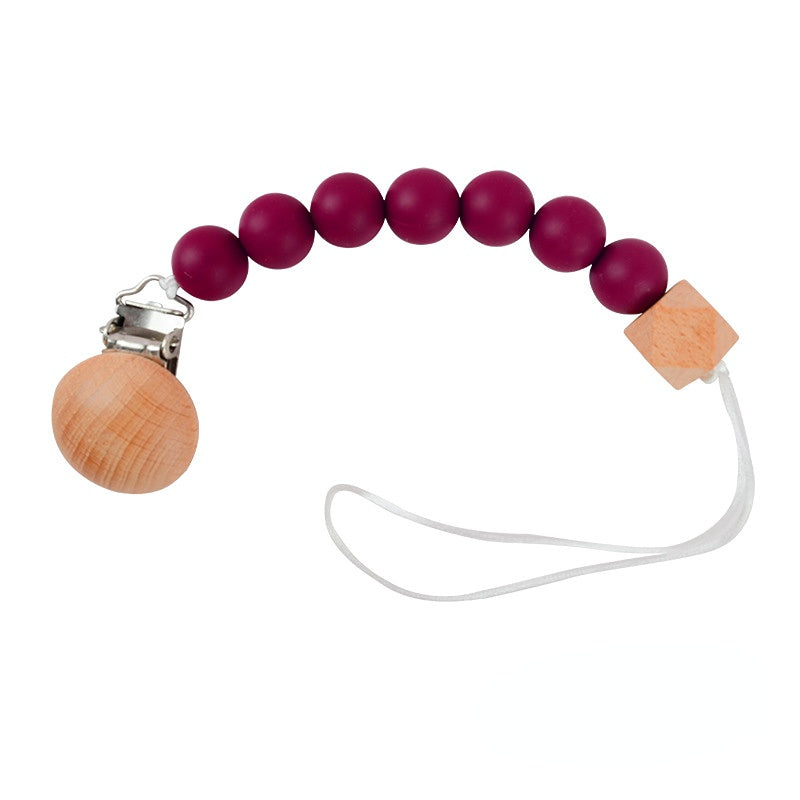 Venta al por mayor Suministros para bebés con cadena de mordedura de haya de silicona para bebés