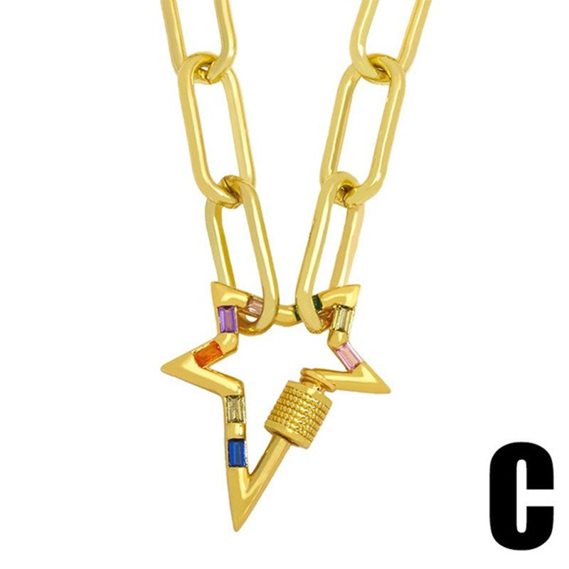 Wholesale Necklace Copper Plated 18K Gold Heart Shape OLY-NE-AS002