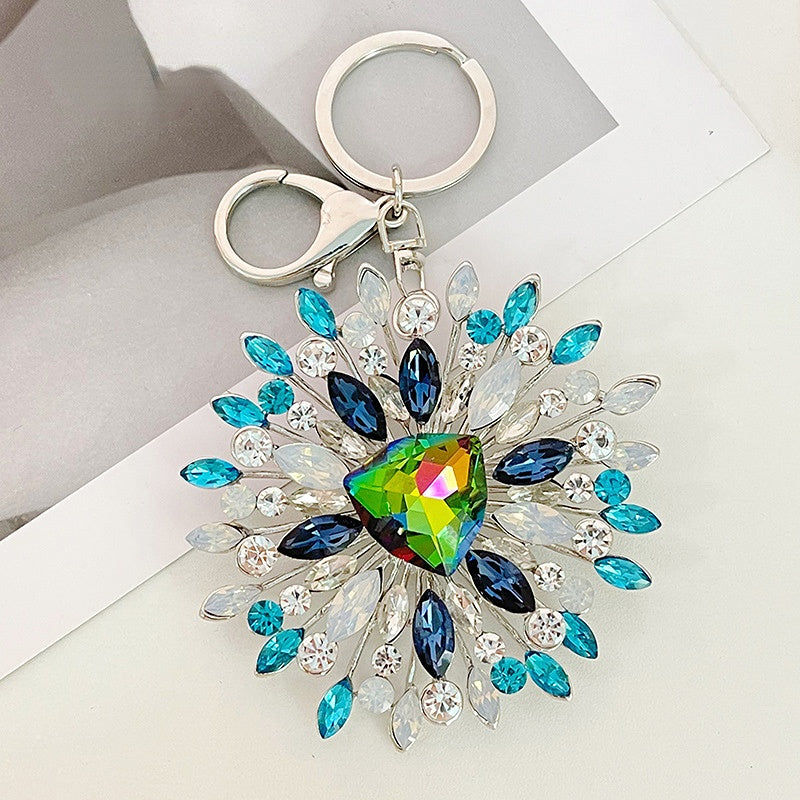 Wholesale Rhinestone Sunflower Alloy Keychain