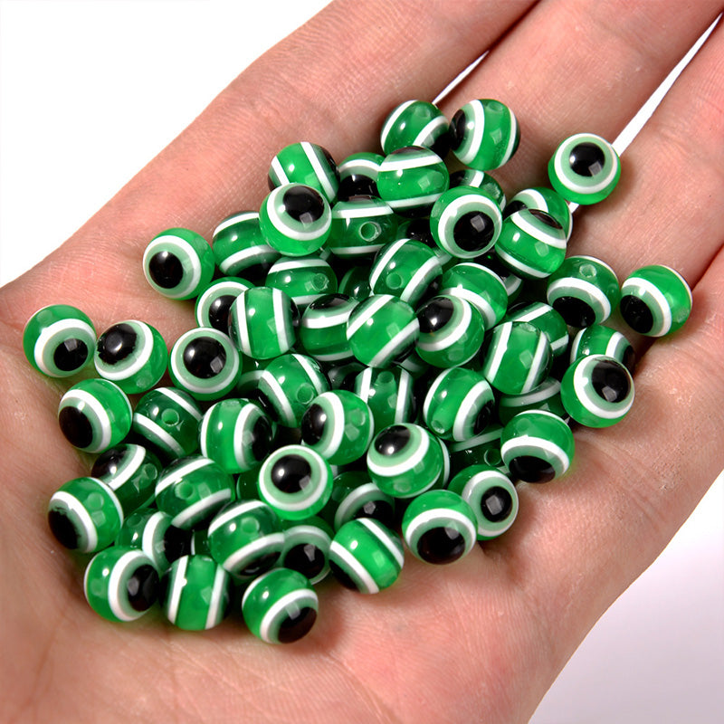 Venta al por mayor 6/8/10MM cuentas resina resina Devil Eye Beads OLY-BDS-HT004