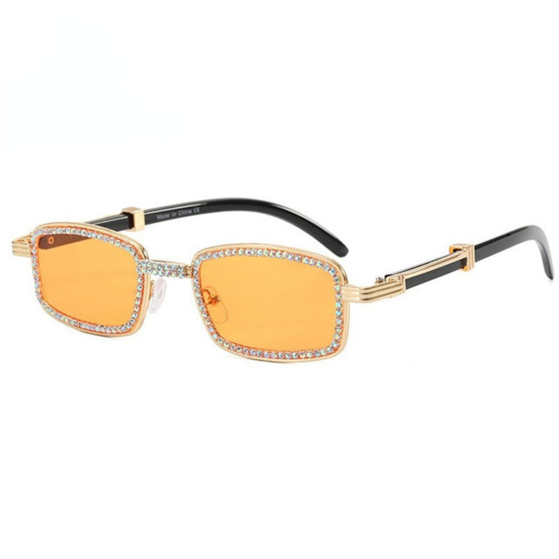 Wholesale PC Small Square Frame with Diamond Unisex Sunglasses
