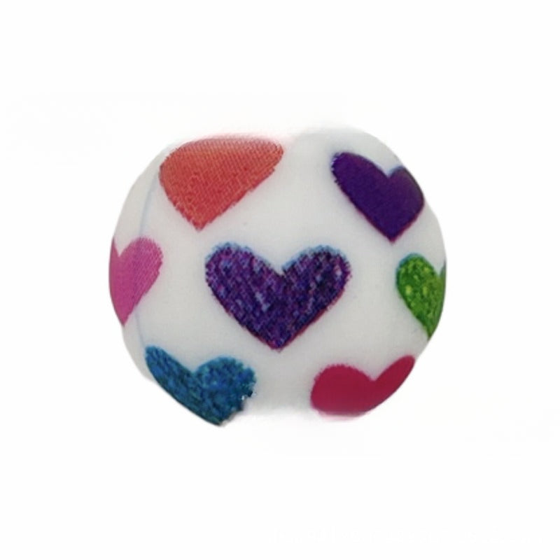 Wholesale 50PCS/PACK Color Water Transfer Printed Silicone Beads