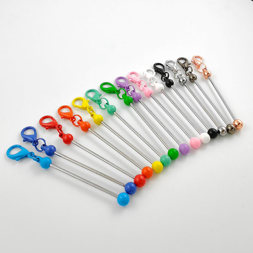 Wholesale Beadable Bar Mini Metal DIY Beadable Keychains