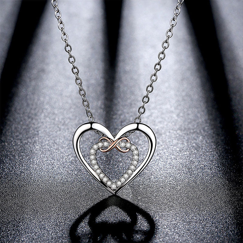 Wholesale Necklace Stainless Steel Double Heart Shape OLY-NE-WL141
