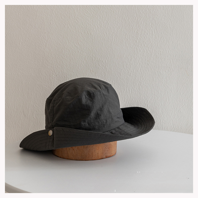 Wholesale Cotton Children's Western Denim Style Solid Color Fisherman Hat