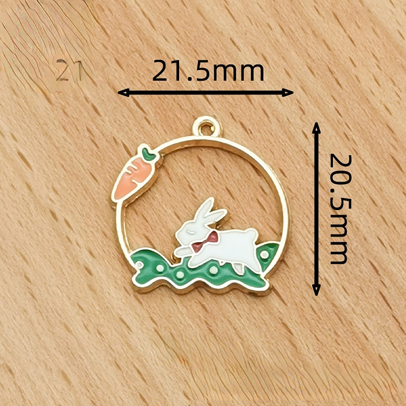 Accesorios de bricolaje de Pascua de la serie conejo de aleación al por mayor