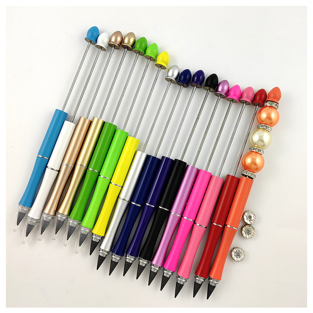 Wholesale Beadable Metal Pencil Random 50pcs DIY Eternal With Eraser No Need to Sharpen the Refill